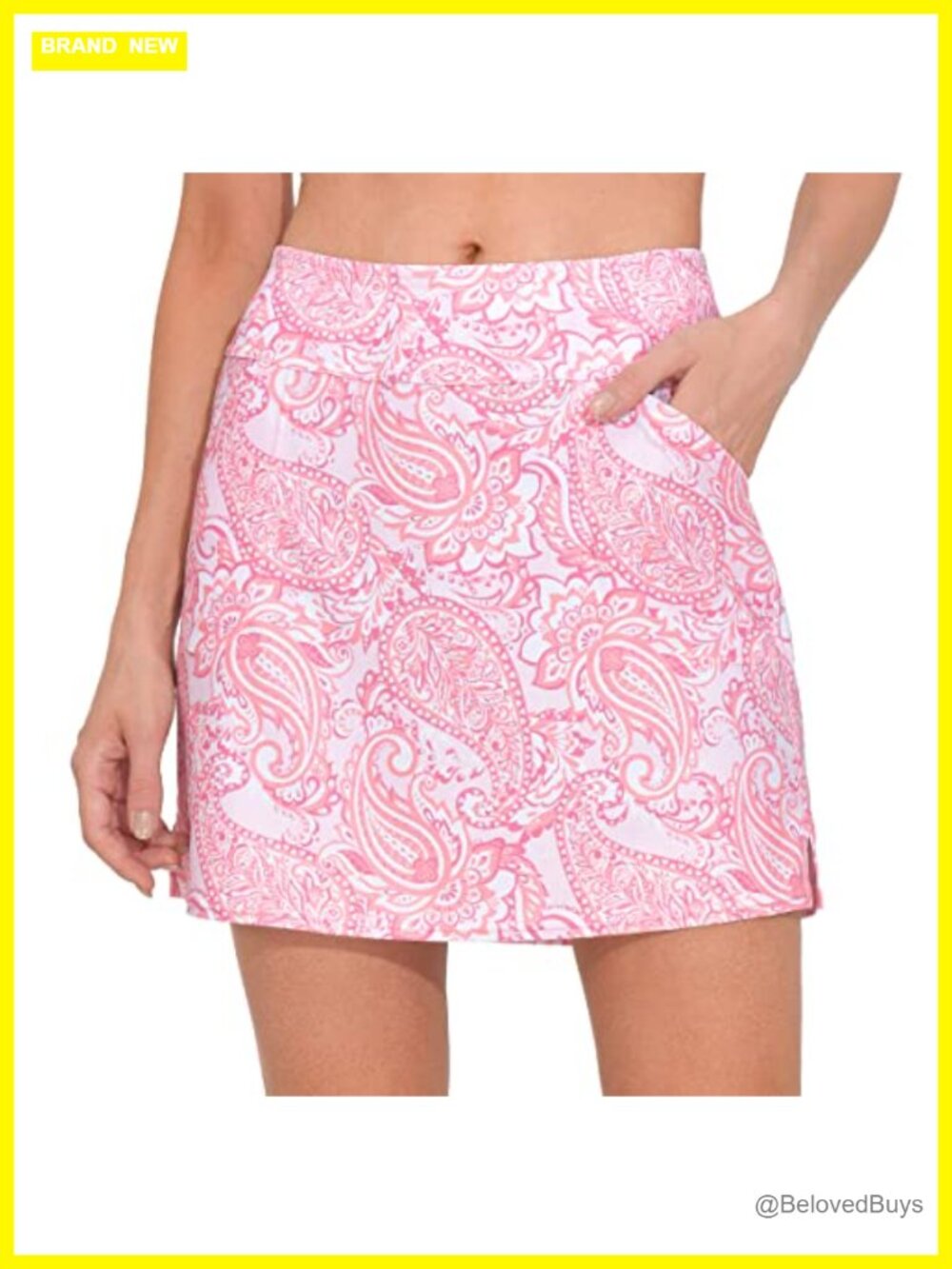 Womens High Rise Active Skort Golf Tennis 4 Pockets Polyester Blend